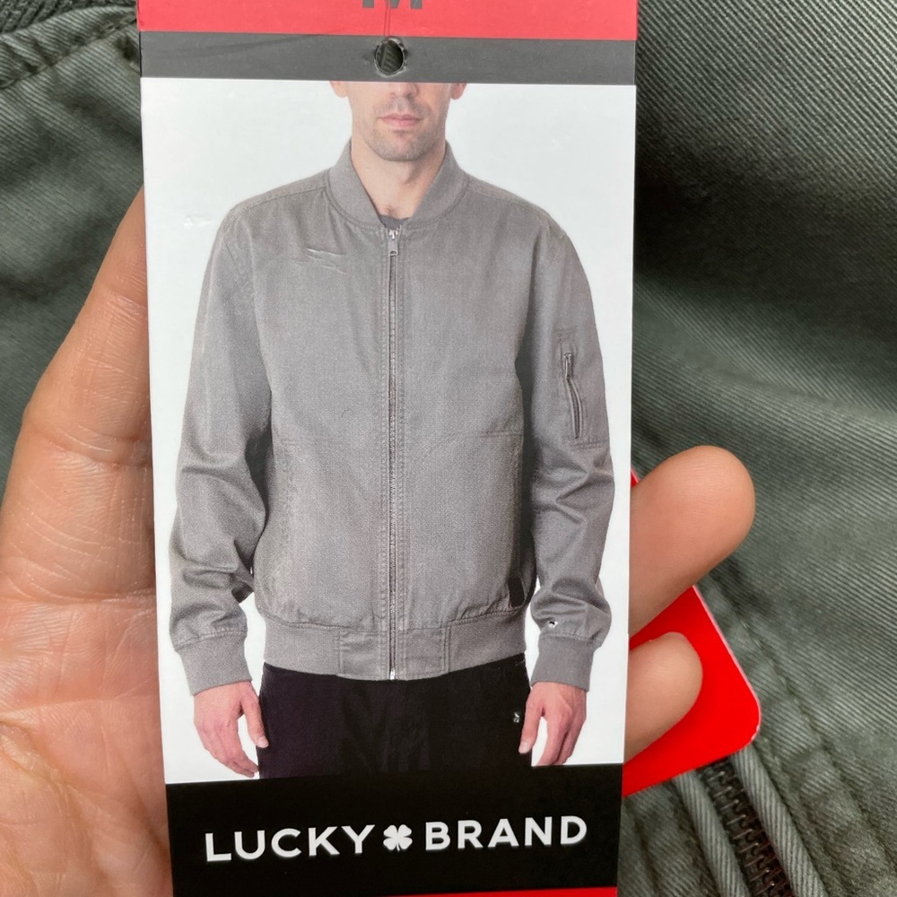 Lucky Brand Men’s Green Bomber Jacket Size: Medium - Picture 7 of 11
